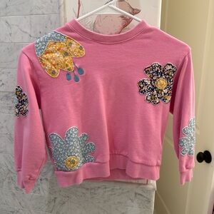 Mini Boden Pink Floral Kids Sweatshirt